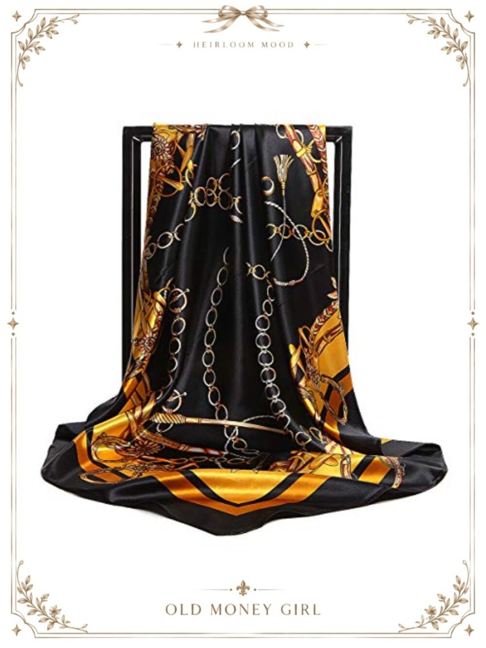 35 Inch Large Satin Silk Feeling Square Hair Scarf Wrap Headscarf